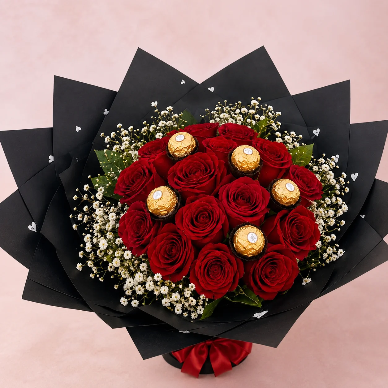 Rosas Rojas con Ferrero - Floristería Floripondio Cartagena