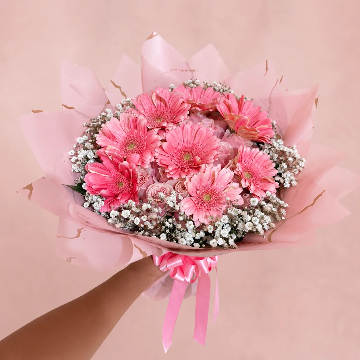 Ramo de Gerberas Rosadas - Floristería Floripondio Cartagena